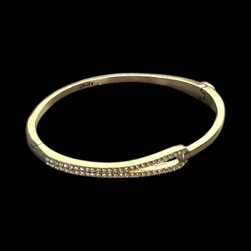 DKNY Gold-Tone Crystal Bangle Bracelet - Picture 3 of 8